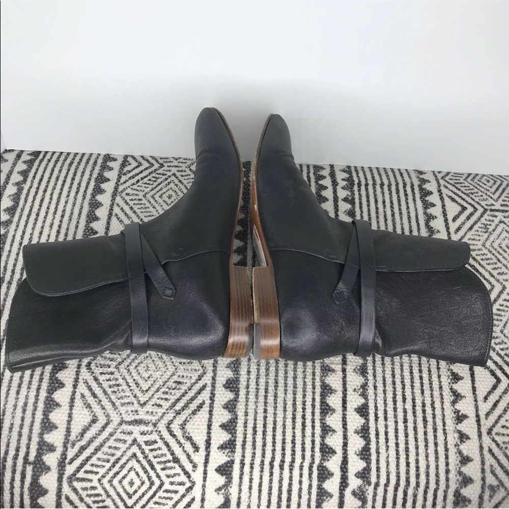 Vintage Chloe Black Leather Buckle Block Heel Ankle‎ Boots - Picture 8 of 12
